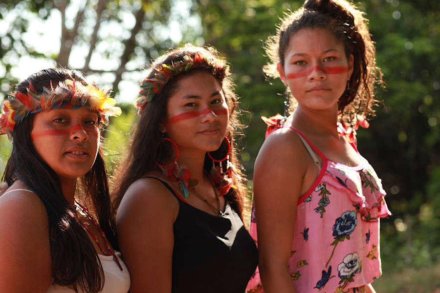 Native Women Of The Amazon Jungle Wallpaper