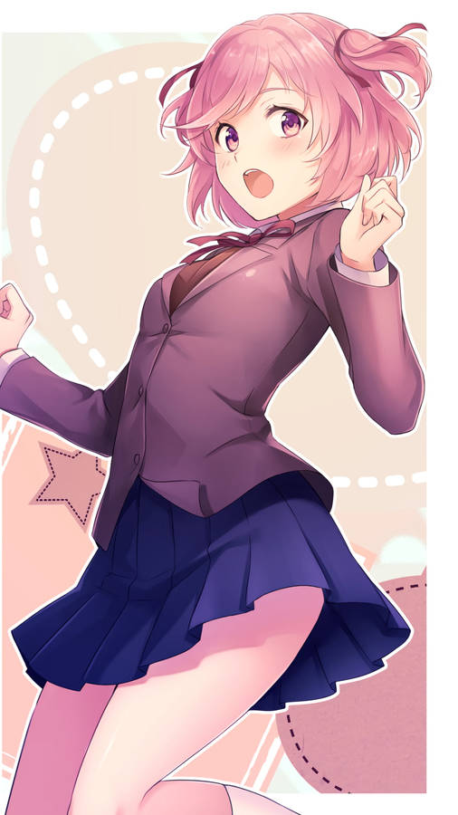 Natsuki Doki Doki Literature Club Phone Wallpaper