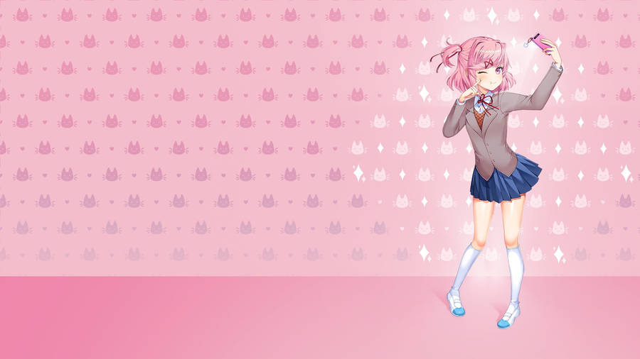 Natsuki Selfie Doki Doki Literature Club Wallpaper