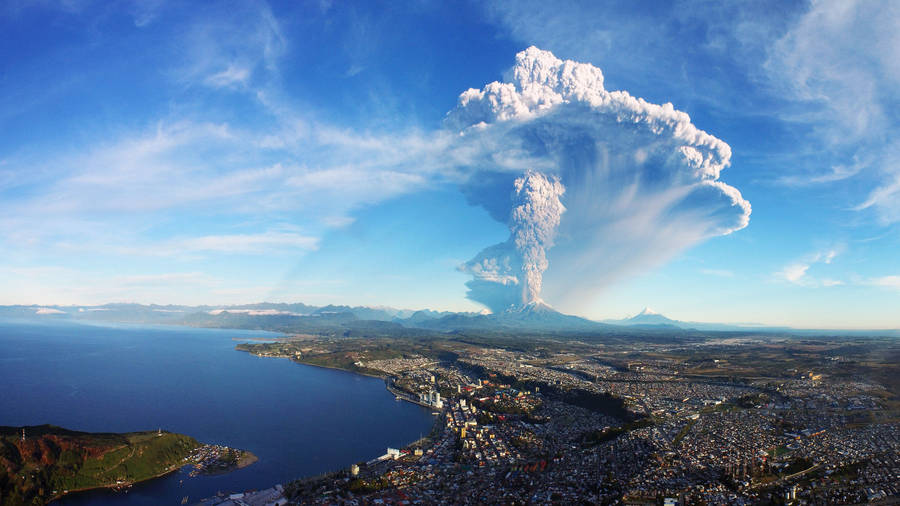 Nature Erupting Volcano Wallpaper