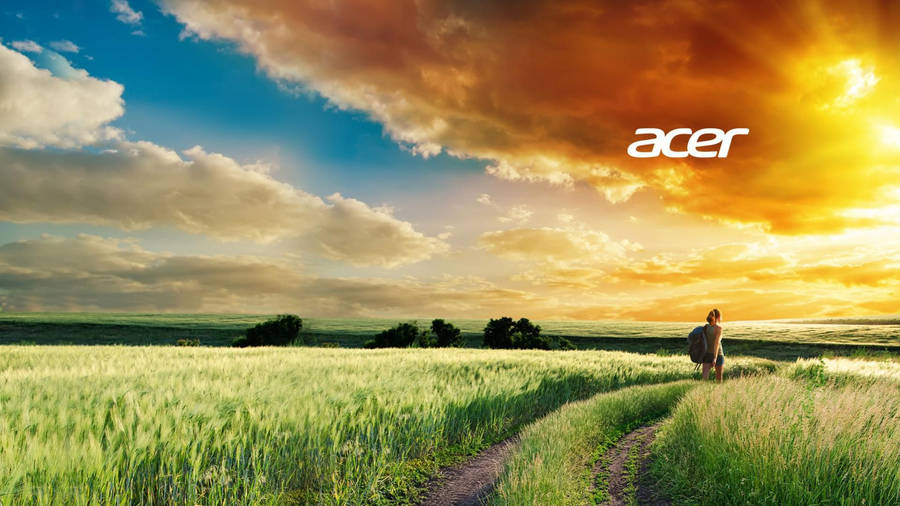 Nature Landscape White Acer Logo Wallpaper