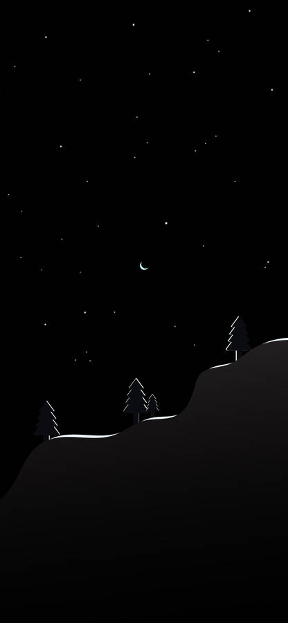 Nature Night Minimalist Black Phone Wallpaper