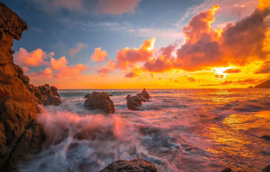 Nature's Masterpiece: California Coast In 4k Wallpaper