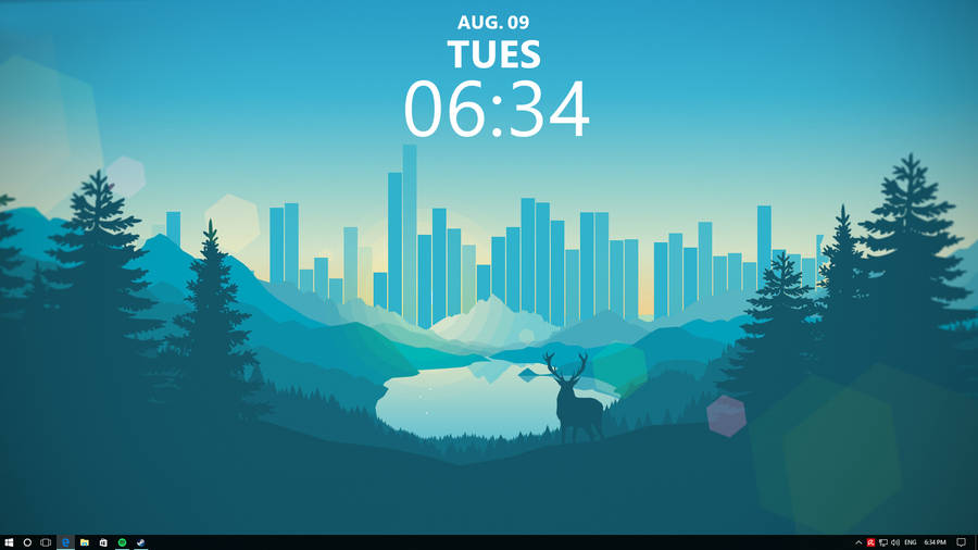 Nature-themed Rainmeter Skin Wallpaper