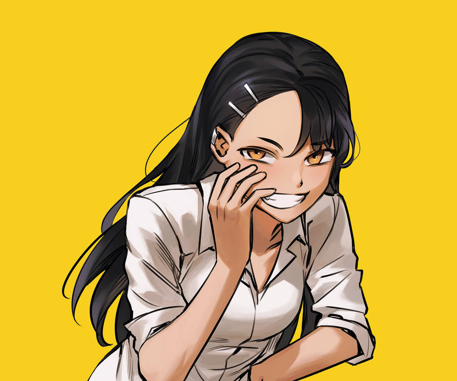 Naughty Nagatoro Yellow Background Wallpaper