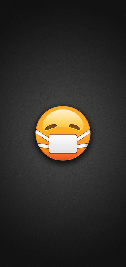 Nauseous Face Emoji With Face Mask Wallpaper