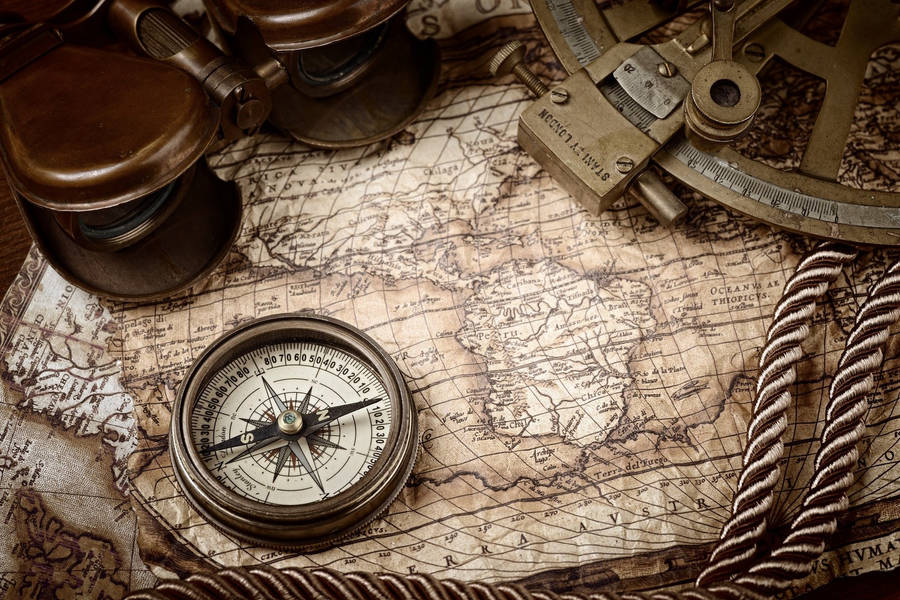 Nautical Compass And Navigational Devices Wallpaper