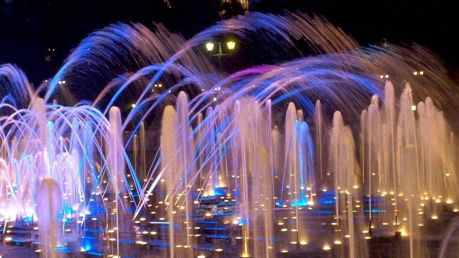 Navy Pier Night Fountain Wallpaper