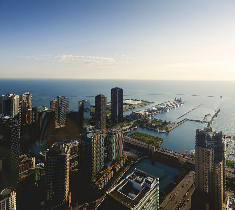 Navy Pier View From Skyscraper Wallpaper