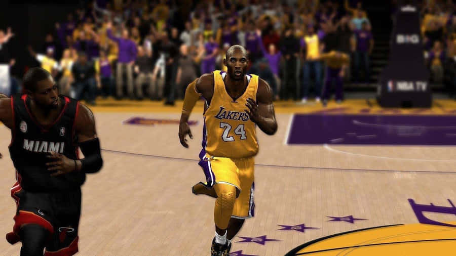 Nba 2k Kobe Bryant During Gameplay Wallpaper