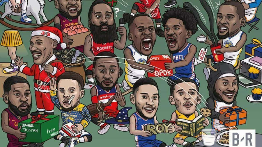 Nba Christmas Faces Wallpaper