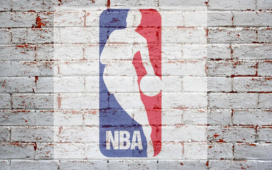 Nba Logo Painted On Brick Wall Wallpaper
