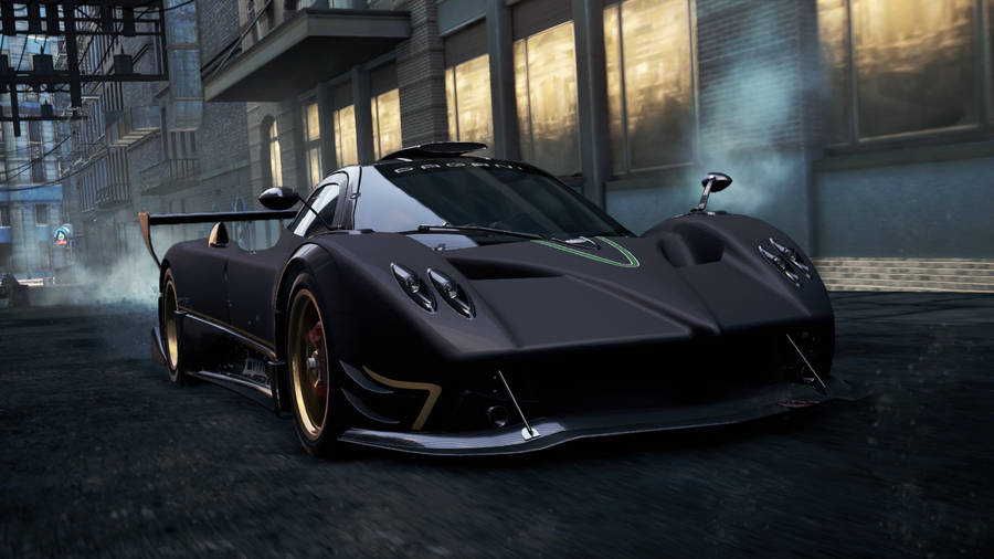 Need For Speed Black Pagani Zonda R Wallpaper