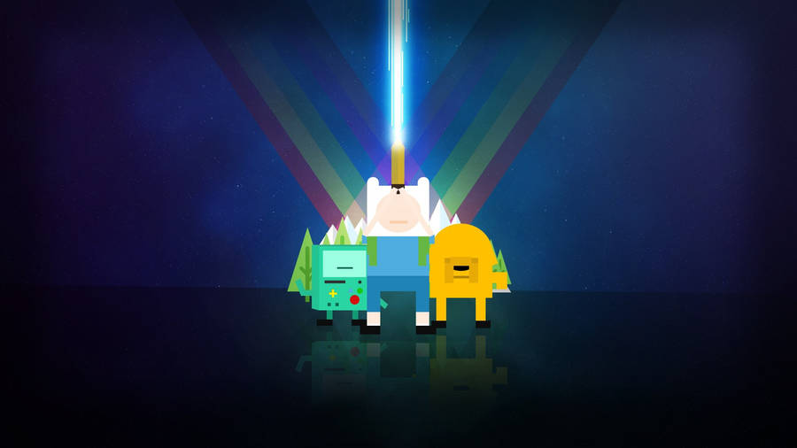 Neon Adventure Time Laptop Wallpaper