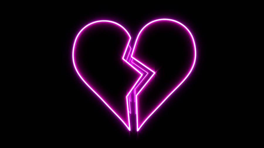 Neon Aesthetic Heart Broken In Two Wallpaper