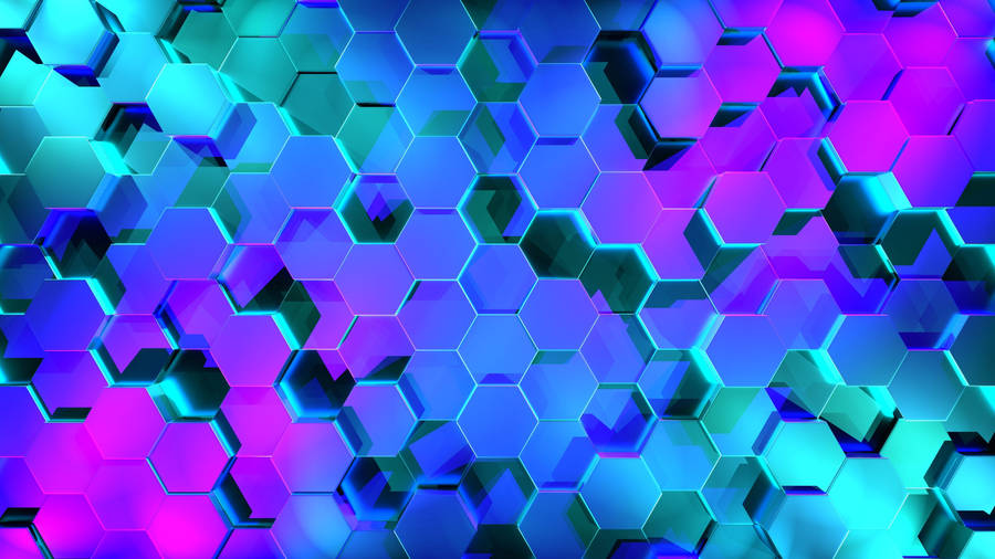 Neon Aesthetic Hexagon Pattern Wallpaper