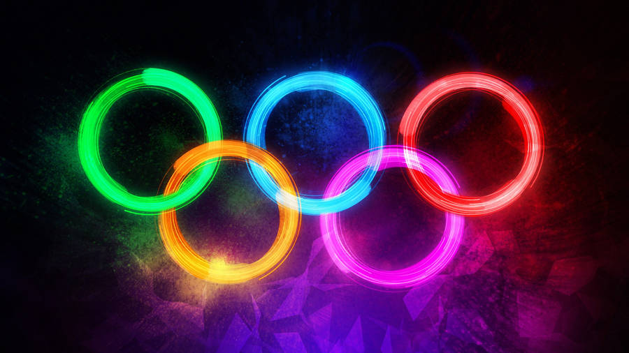 Neon Aesthetic Olympic Rings Wallpaper