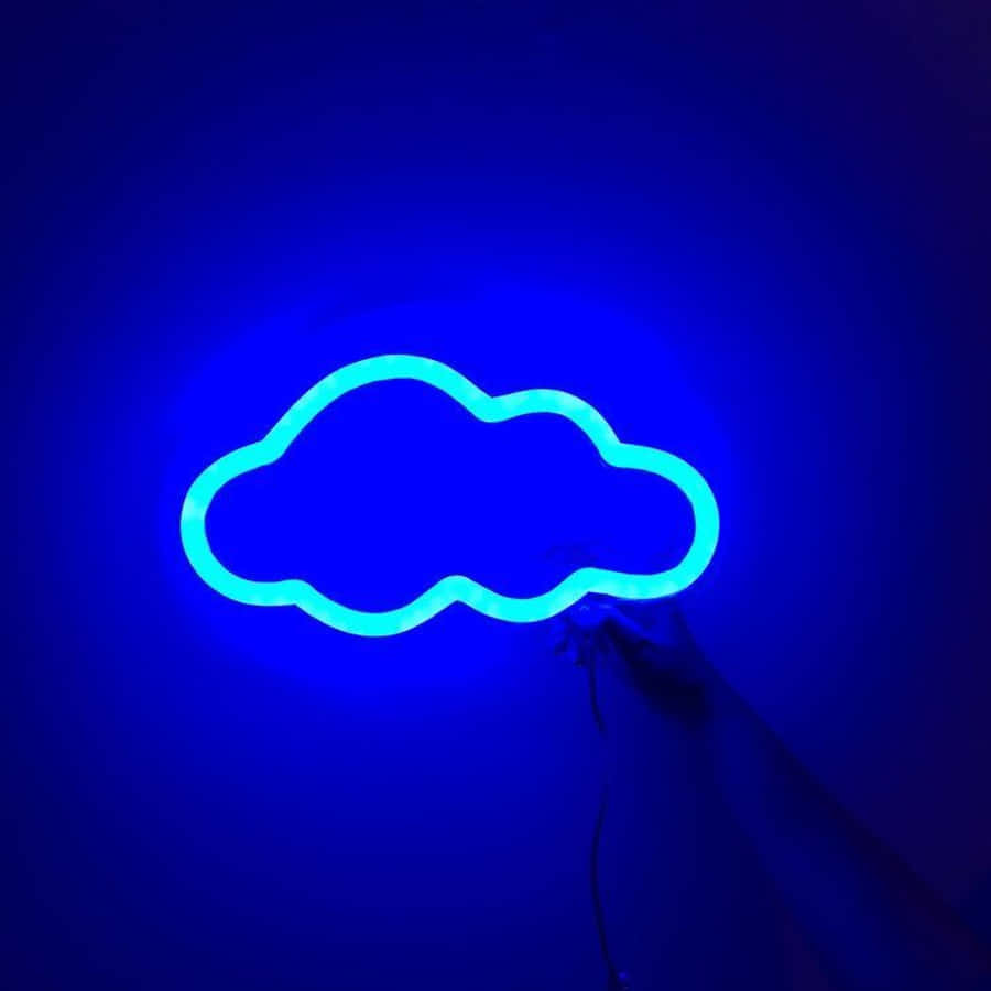 Neon Blue Cloud Led Wallpaper