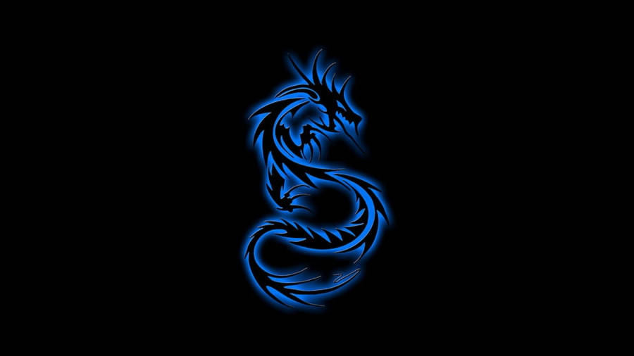 Neon Blue Dragon Wallpaper