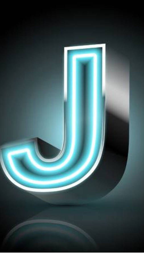 Neon Blue Letter J Wallpaper