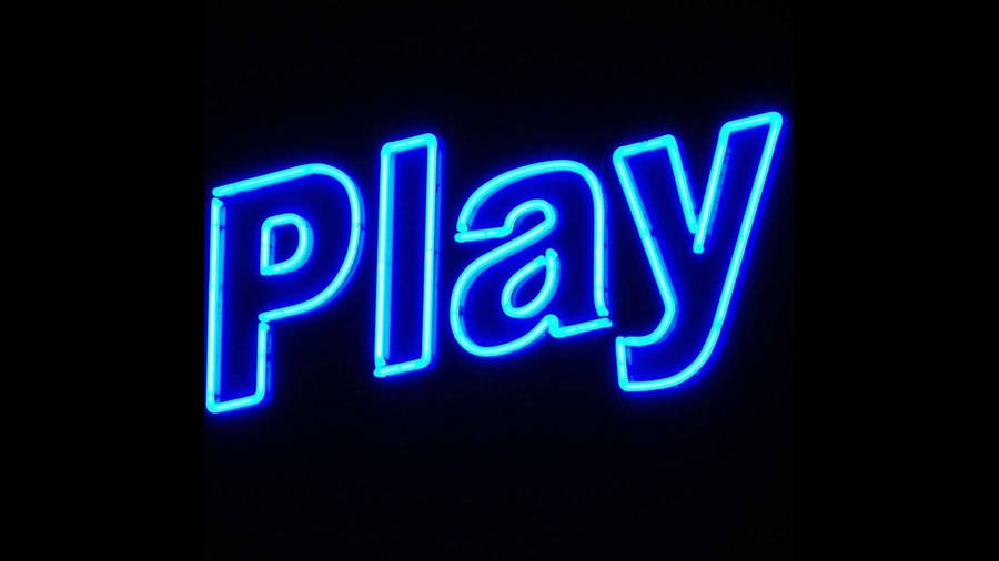 Neon Blue Play Wallpaper