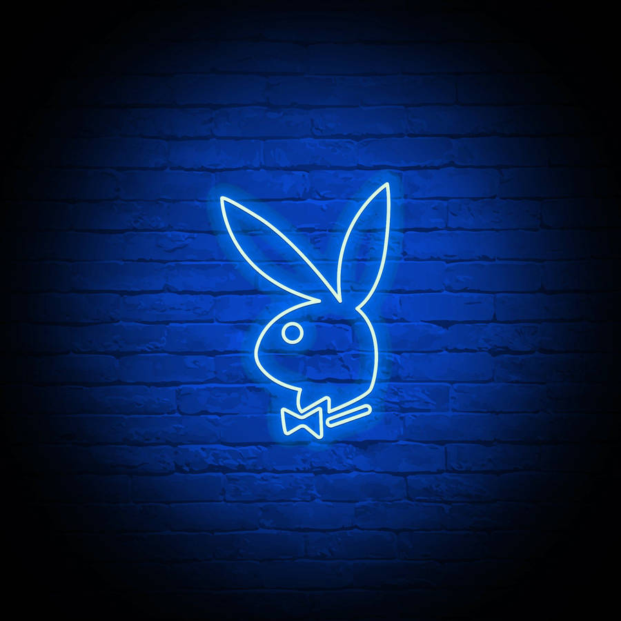 Neon Blue Playboy Logo Wallpaper