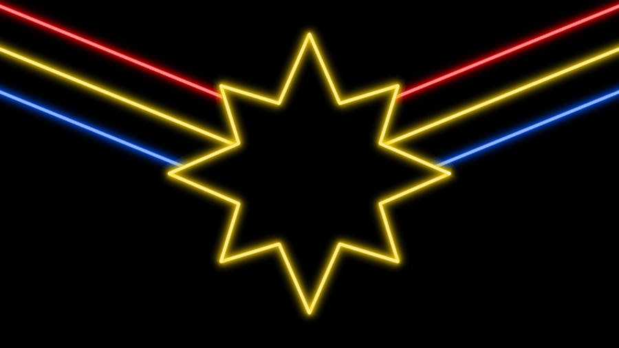 Neon Captain Marvel Logo Wallpaper