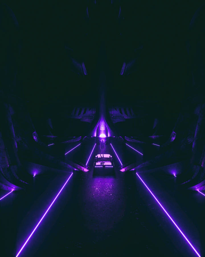 Neon Car Purple Silhouette Wallpaper