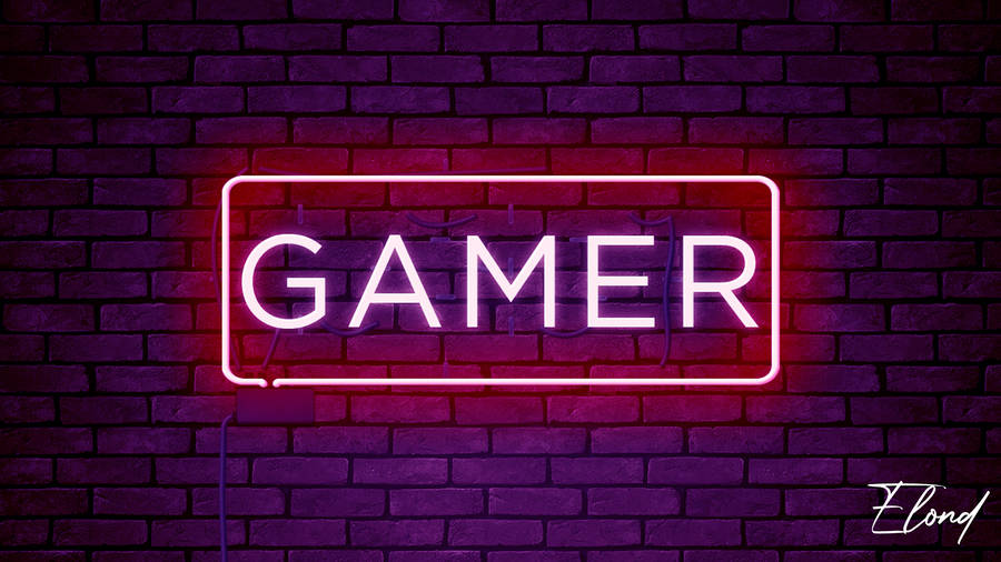 Neon Gamer Sign Wallpaper