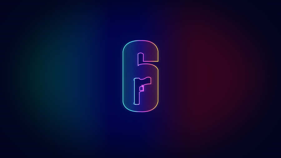 Neon_ Glow_ Number_ Six_ Background Wallpaper
