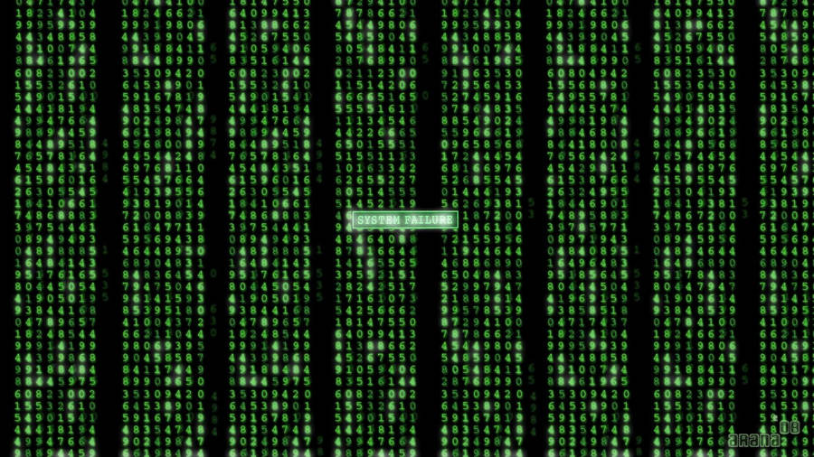 Neon Green Aligned Number Matrix Wallpaper