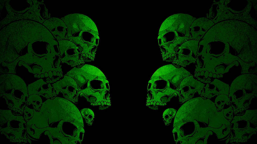 Neon Green Hd Skull Wallpaper