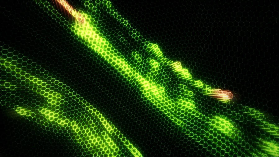 Neon Green Hexagons Wallpaper