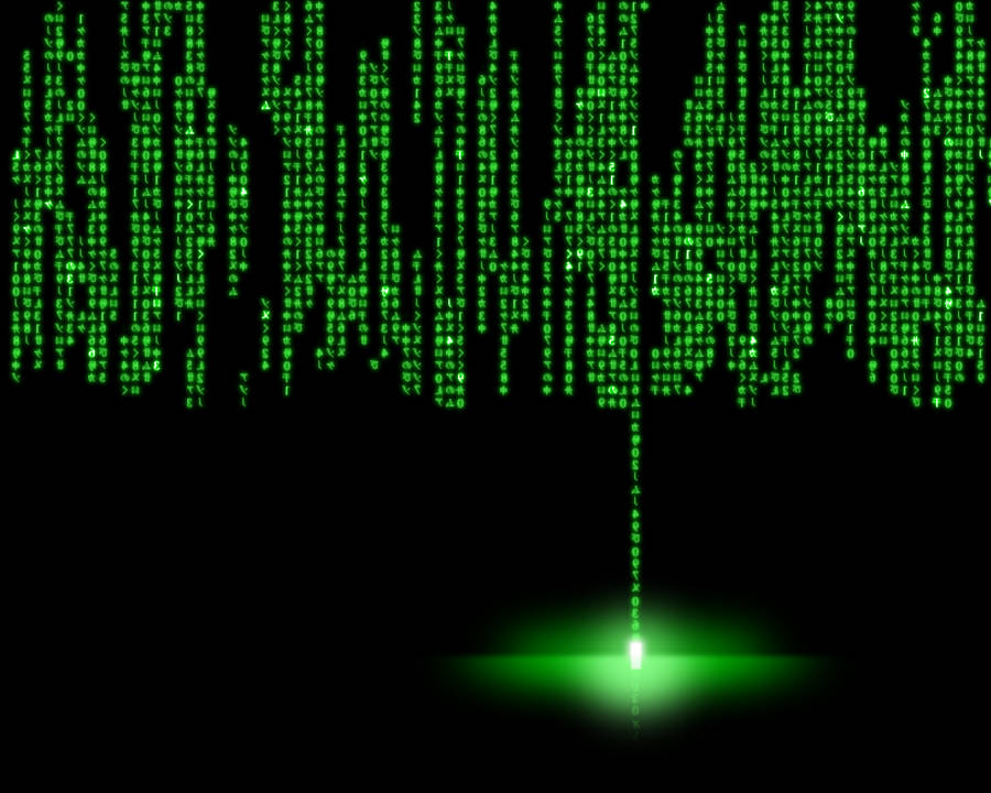 Neon Green Matrix Light Drop Wallpaper