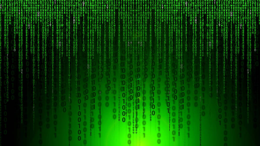 Neon Green Matrix With Light Wallpaper