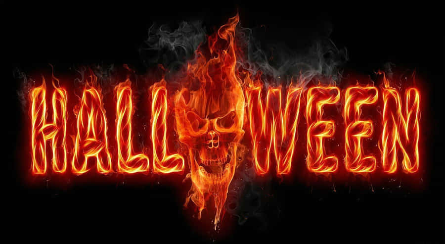 Neon Halloween Skull Wallpaper
