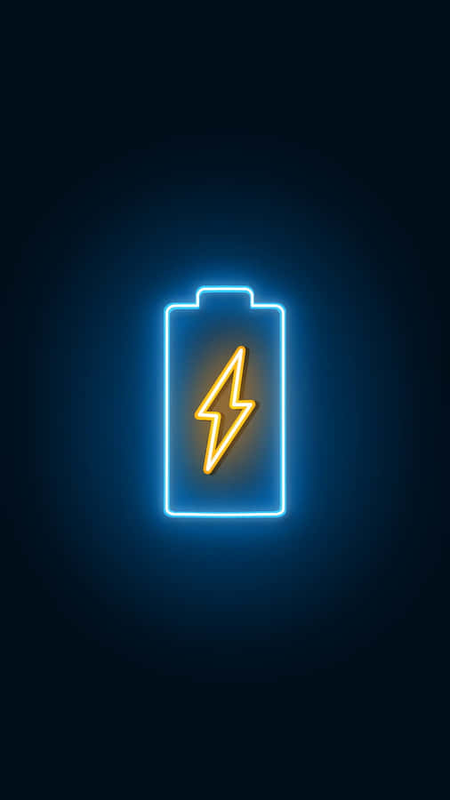 Neon Light Battery With Bolt Wallpaper