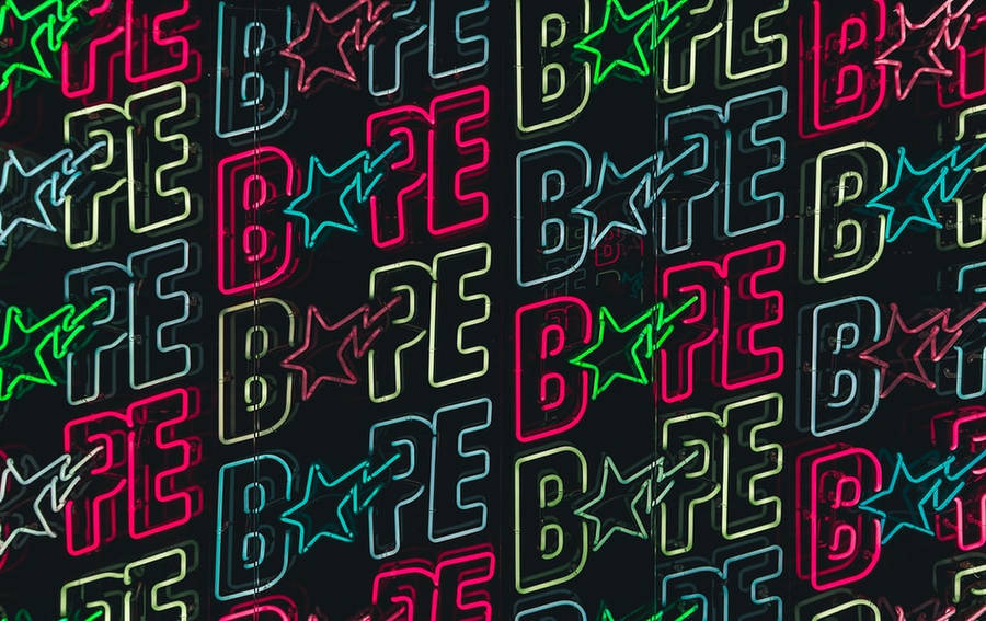 Neon Lights Bape Logo Wallpaper