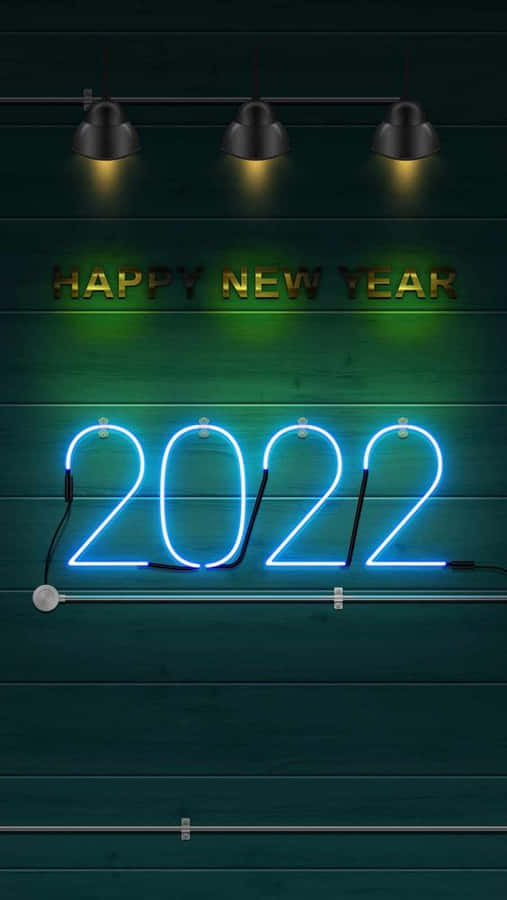 Neon Lights New Year 2022 Wallpaper