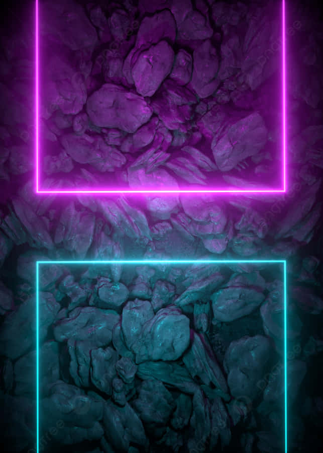 Neon Lit Rock Formation Wallpaper Wallpaper