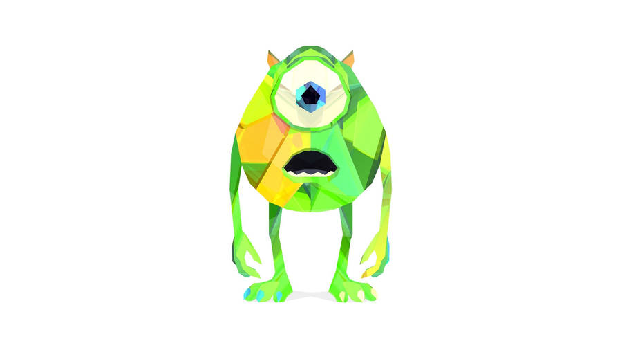 Neon Mike Wazowski Vector Art Wallpaper