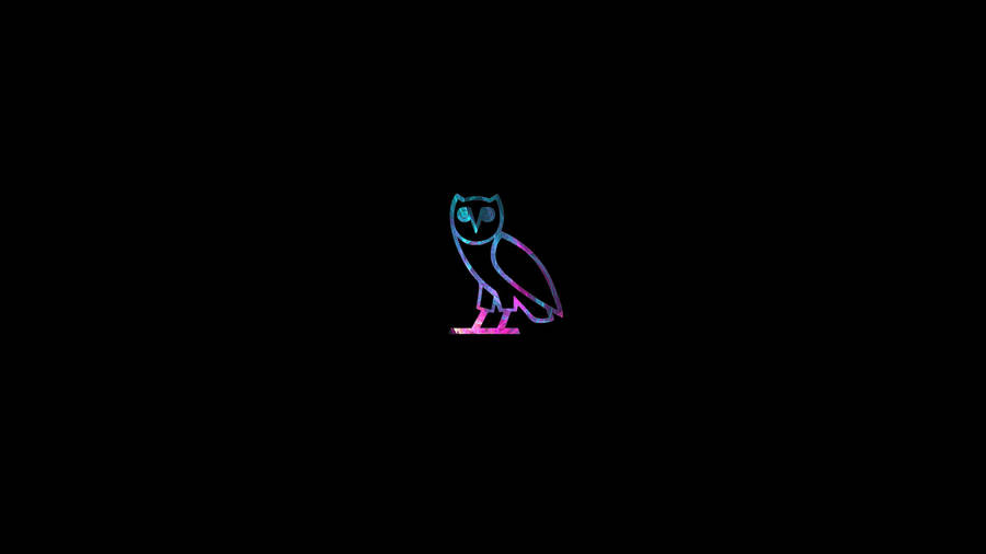 Neon O V O Owl Logo Wallpaper