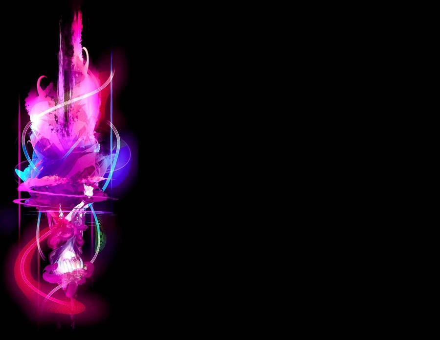 Neon Pink Abstract In Dark Background Wallpaper