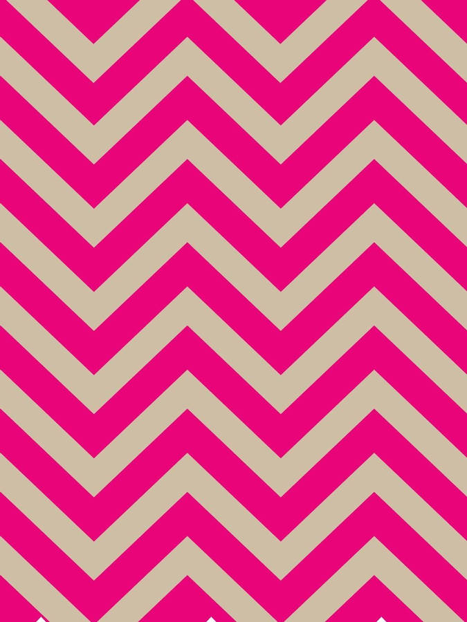 Neon Pink And White Chevron Pattern Wallpaper