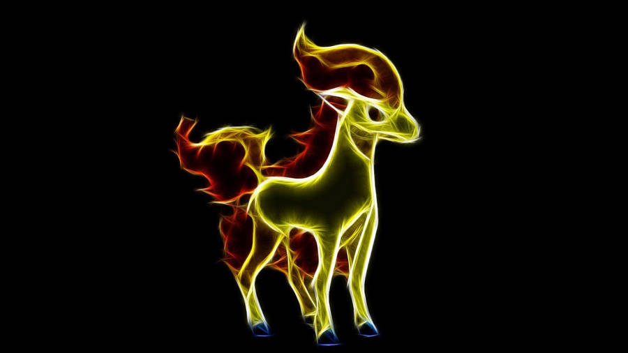 Neon Pokémon Ponyta Wallpaper