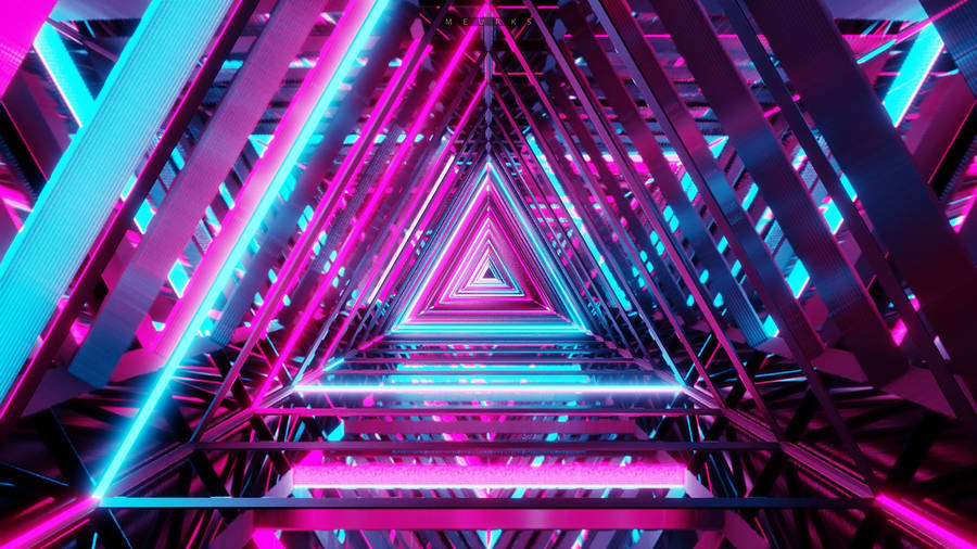 Neon Purple Aesthetic Triangular Frames Wallpaper