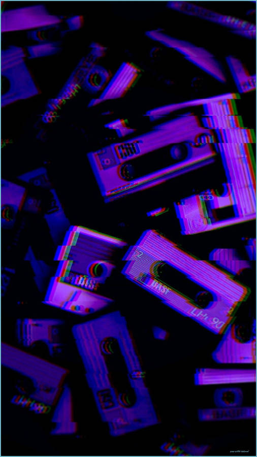 Neon Purple Tapes Alt Aesthetic Wallpaper