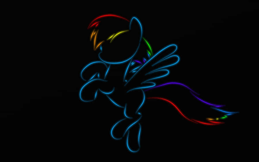 Neon Rainbow Pegasus Wallpaper