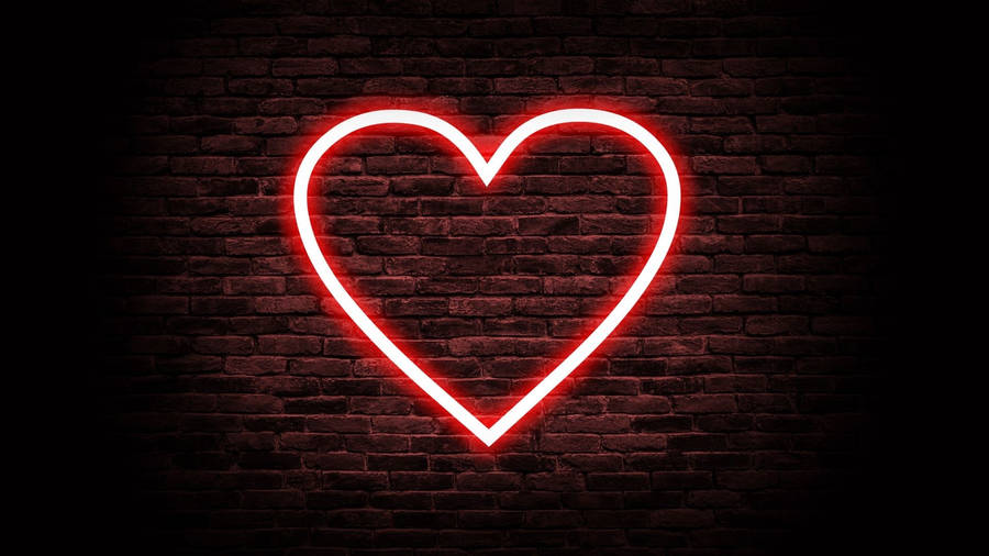 Neon Red Aesthetic Heart Wallpaper
