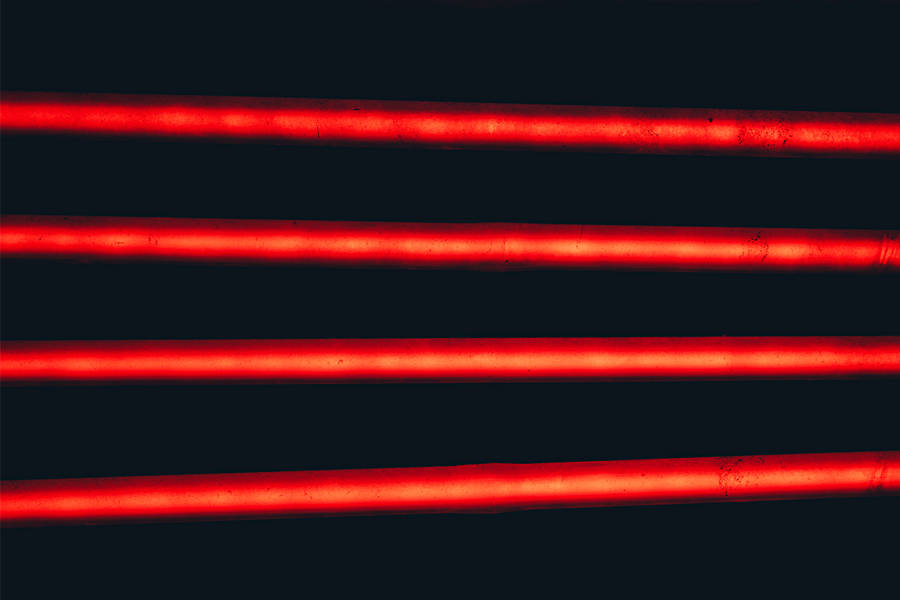 Neon Red And Black Horizontal Stripes Wallpaper
